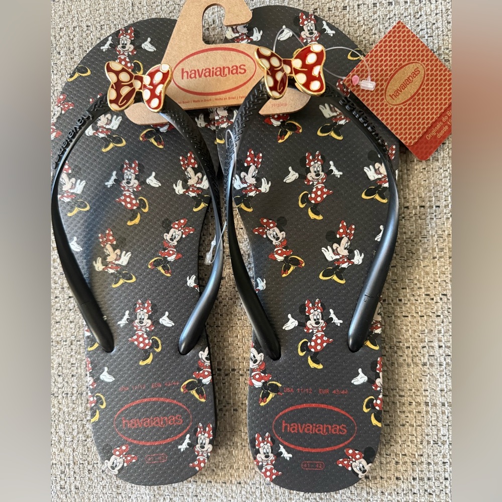 Havaianas Black and Red Minnie Mouse Flip Flops